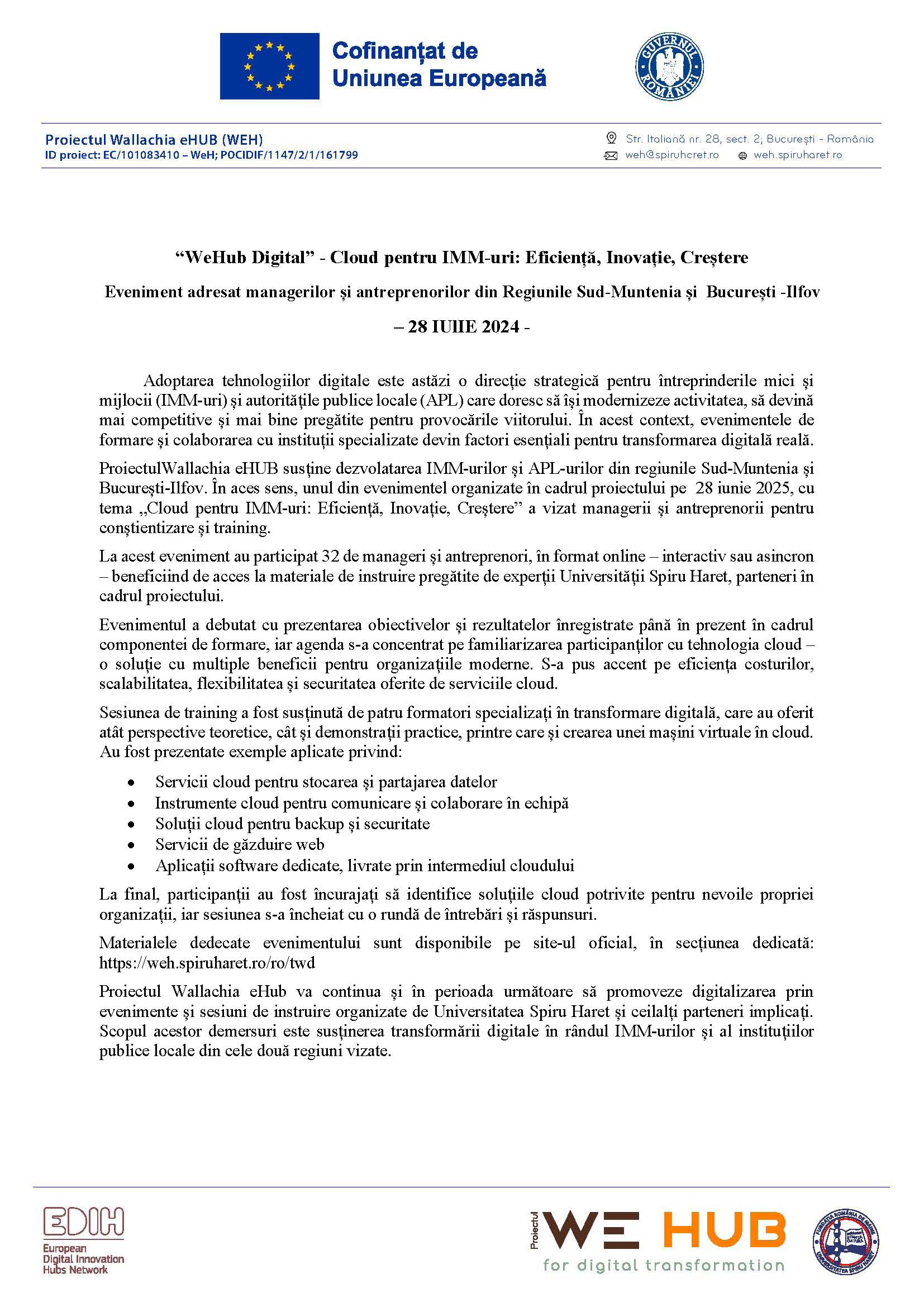 Articol eveniment 28 iulie 2025
